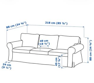 Sofá IKEA EKTORP 3 plazas + Reposapiés Gris