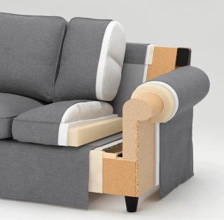 Sofá IKEA EKTORP 3 plazas + Reposapiés Gris