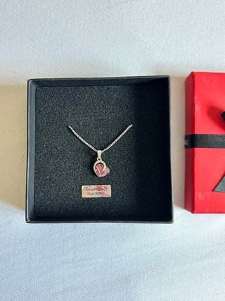 Collar Time Road Corazón Morado Plata 925
