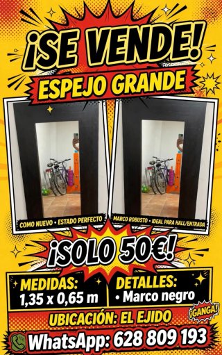 Espejo Grande Marco  Madera
