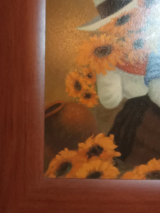 Cuadro alegre pintado sobre madera