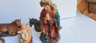 Set Presepe Sacra Famiglia con Bue e Asinello (5 P