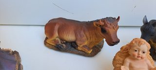 Set Presepe Sacra Famiglia con Bue e Asinello (5 P