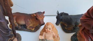 Set Presepe Sacra Famiglia con Bue e Asinello (5 P