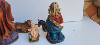 Set Presepe Sacra Famiglia con Bue e Asinello (5 P