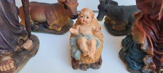 Set Presepe Sacra Famiglia con Bue e Asinello (5 P