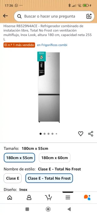 Frigorífico Hisense 180cm Nuevo