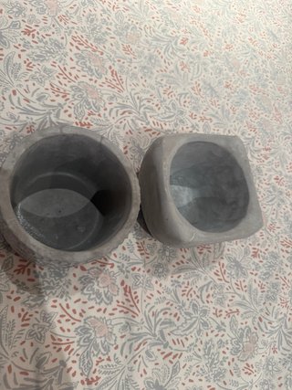 2 Macetas Piedra Gris 13cm