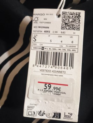 Vestido Mango Rayas Negro