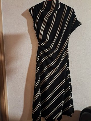 Vestido Mango Rayas Negro