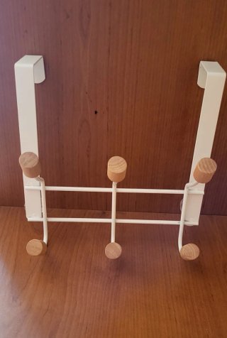 Colgador de puerta blanco con 6 ganchos
