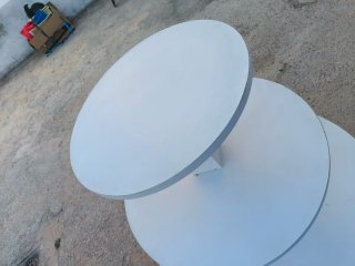 Expositor redondo madera blanco 3 niveles