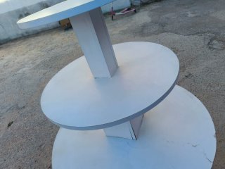 Expositor redondo madera blanco 3 niveles