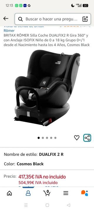 Silla coche bebé Britax Römer giratoria