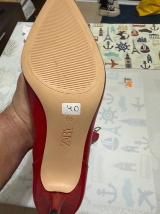 Botines Zara Tacón Aguja Rojo