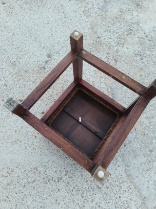 Taburete vintage madera y yute
