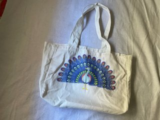 Bolsa de lona con pavo real