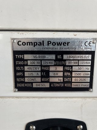 Generador Diésel 100kwas Insonorizado Nuevo