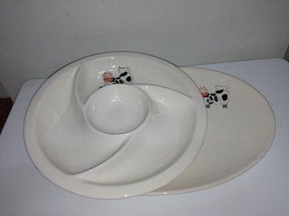 Set Vajilla Vaca Vintage - Fuente y Plato