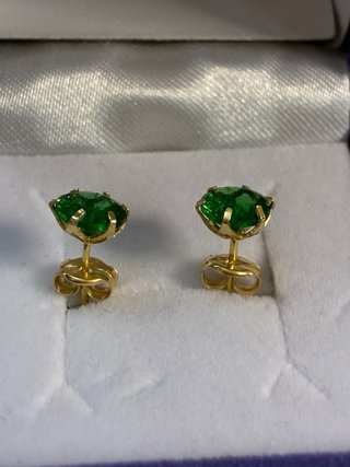 Pendientes Oro 18k Esmeraldas Muzo GDL