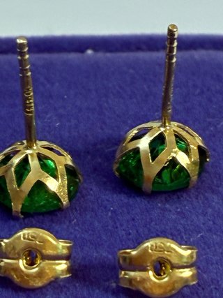 Pendientes Oro 18k Esmeraldas Muzo GDL