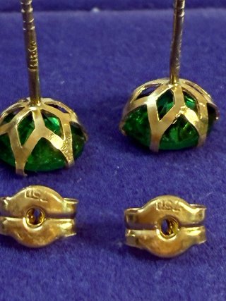 Pendientes Oro 18k Esmeraldas Muzo GDL