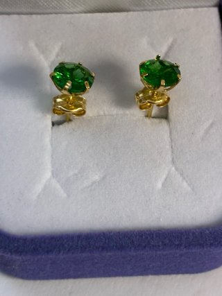 Pendientes Oro 18k Esmeraldas Muzo GDL