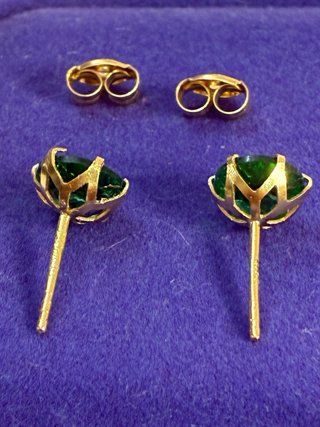 Pendientes Oro 18k Esmeraldas Muzo GDL