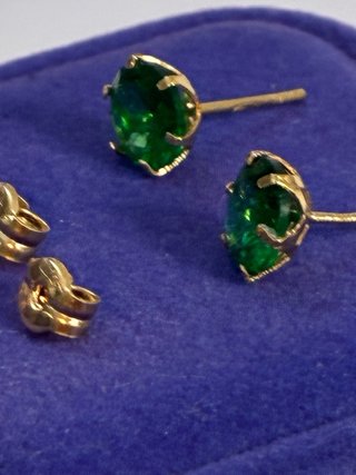 Pendientes Oro 18k Esmeraldas Muzo GDL