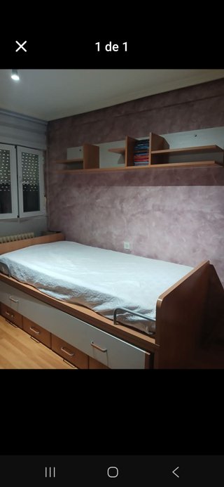 Cama nido con cajones y estantería