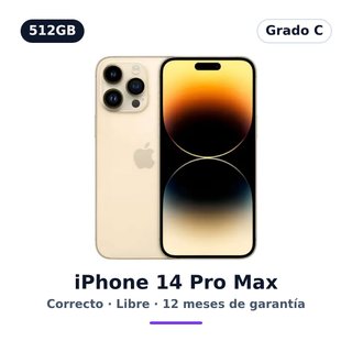 iPhone 14 Pro Max 512GB Dorado · Grado C · Libre