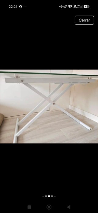 Mesa elevable cristal y metal
