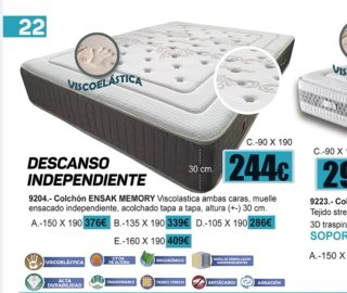 Colchón ENSAK MEMORY 150x190 Viscoelástica