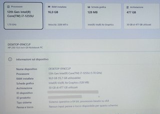 HP 250 G9 - Intel i7-1255U - 16GB RAM - 512GB SSD