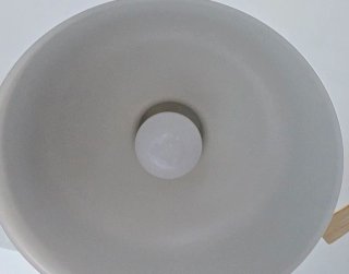 Lámpara colgante Ikea madera y beige