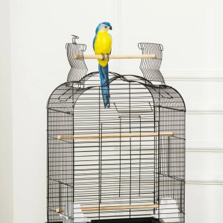 Jaula para pájaros soporte y ruedas bandeja aves