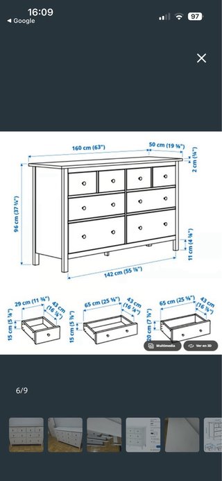Cómoda blanca de madera