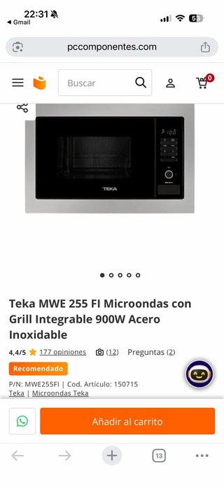 Microondas Teka MWE 255 FI Grill 900W
