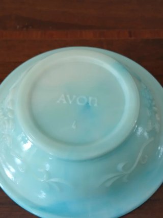 Ciotola Avon Vetro Opalino Verde Azzurro