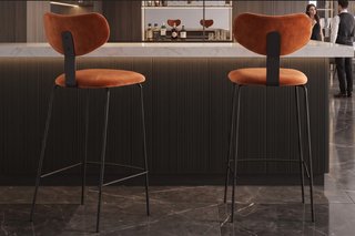 Taburete Lima con asiento y respaldo tapizados