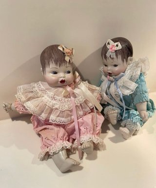 Coppia bambole vintage da collezione
