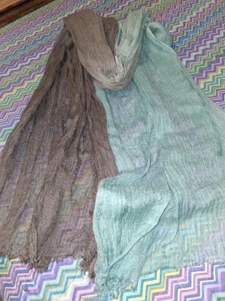 Sciarpa Foulard in tonalità di verde e marrone