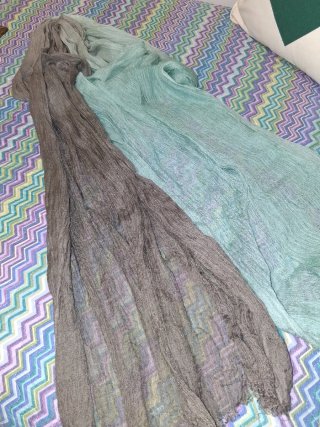 Sciarpa Foulard in tonalità di verde e marrone