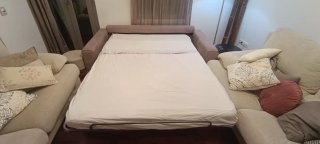 Sofá Cama Beige Tela