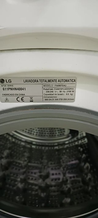 LAVADORA CARGA FRONTAL 8 KG RPM 1400