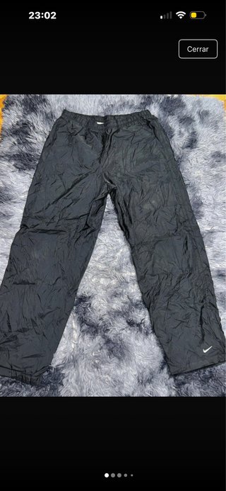 Pantalones Chándal Nylon Vintage Nike Negro Talla