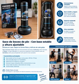 Saco de boxeo de pie ajustable