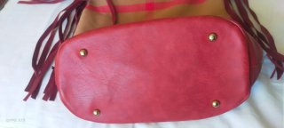 Borsa con frange e fantasia scozzese