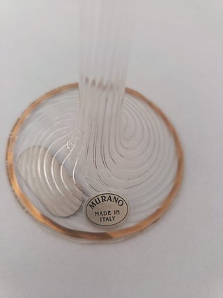 Coppia Portacandele Vetro Murano Oro