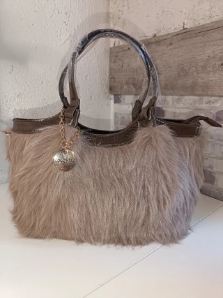 Bolso pelo beige y dorado COCONUDA